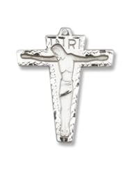 Sterling Silver Primative Crucifix Pendant Sterling Silver Lite Curb Chain