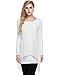 Meaneor Women Long Sleeve Irregular Hem Layered Chiffon Shirts Casual Tunic Top
