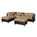 Bobkona Hungtinton Microfiber/Faux Leather 3-Piece Sectional Sofa Set, Hazelnut