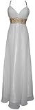 IMAGE OF Greek Goddess Chiffon Starburst Beaded Full Length Gown Prom Dress Junior Plus Size, XS, White