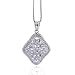 Sterling Silver/Rhodium Diamond Pendant w/ 18 Chain