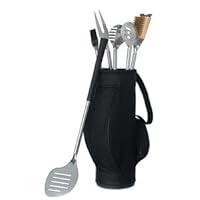 Novelty 5 Piece BBQ Tools in Black Golf Bag and Golf Grips