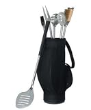 Novelty 5 Piece BBQ Tools in Black Golf Bag and Golf Grips