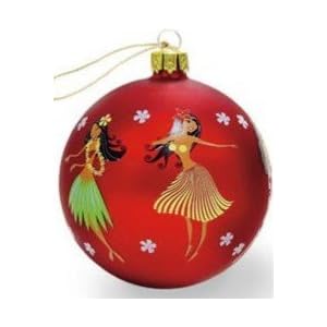 Hawaiian Glass Christmas Ornament Island Hula Honeys