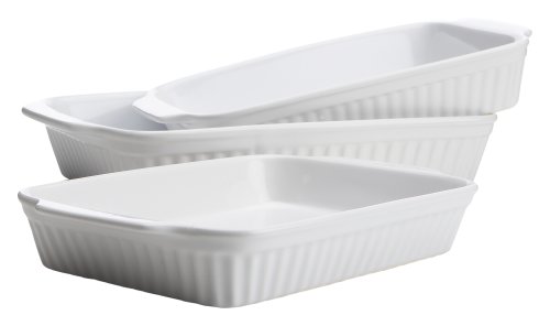 Romertopf Reco White Rectangular Baking Set, Set of 3