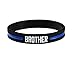 Thin Blue Line Police Officer Awareness Silicone Band 7.5