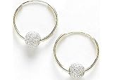 14KT Hoop with Sterling Silver Laser Cut Bead 14K GOLD