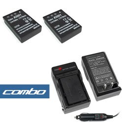 Combo Set Premium 2 Pack of Klic-5001 Replacement Lithium-ion Battery + Home Battery... by Bargaincell
