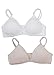 Jockey Girl's Bras Girls Front Closure Microfiber Bra - 2 Pack, white/sand, 34A
