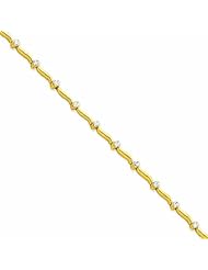 14K Gold 7in Holds 14 2.6mm Stones .98ct Bar Link Tennis Bracelet Mounting