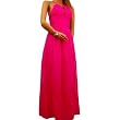 New Sexy Unique Silk Hot Pink Long Maxi Dress Formal