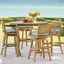 Frontgate - Swivel Bar Stool - Outdoor Teak Patio Furniture