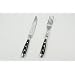 12-pcs. steak cutlery set, forged type with black handles and rivets