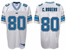 Charles Rogers Detroit Lions #80 Authentic Reebok NFL Football Jersey (White)