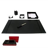 Econo-Line Black Leather 6 Piece Desk Set