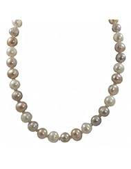 Sterling silver 11-12mm multi color freshwater cultured pearl necklace, 18"