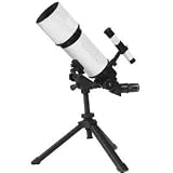 White TwinStar AstroMark 80mm 16-40x Power Portable Refractor Telescope