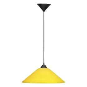 Eglo 7420ZA Uppsala 1 Light Pendant Light Fixture, Yellow by Eglo