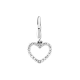 14K White Gold 0.11 ct. Diamond Heart Charm