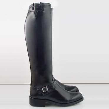 Raven Ladies Lady Women Woman Motorcycle Califorinia Highway Engineer Police Patrol Tall Full Calf High Boots Boot, Footwear, with Buckle Black Plus, 2plus Calf Sizes Available
