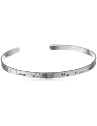 Sterling Silver "I Love You To The Moon and Back" Cuff Bracelet, 7"