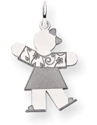 14k White Gold Kid Charm