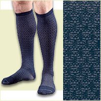 Activa Sheer Therapy Men's Herringbone Pattern Casual Socks 15-20 mmHg Navy Medium - H2442