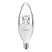 Philips 458687 60W Equivalent Dimmable Candelabra Base Decorative Candle LED Light Bulb with Warm Glow Effect