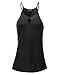 Doublju Women Sleeveless Chest Line Hole Designed Halter Style Top
