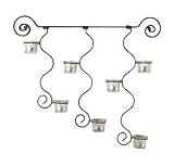 Unique Curly Design Iron Wall Sconce Candle Holder W/ Tealight Votives for Sale