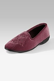 Classic Collection Rose Embroidered Pump Slippers