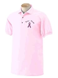 Personalized custom embroidered breast cancer awareness pink ribbon polo shirt