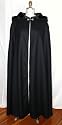 Elegant Black Wool Long Cloak with Hood and Lined in Satin ~ Christmas Holiday Outerwear ~ New, Made in USA