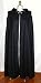 Black Wool Long Cloak with Hood ~ for Adults