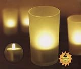 Outdoor Living : Rechargeable Candle Lights with Frosted Glass - 4 Pack