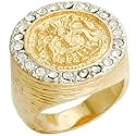 Men's Pave Clear Swarovski Crystal Two-Tone Ring, Size: 8-13