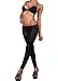 asoidchi Womens Black Leggings Lace Shiny Gothic Look Pants Jeggings Tights