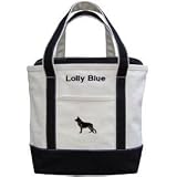 German Shepherd Black Canvas Tote Bag