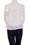 woman Bow tie:Do & Be Front Bow Tie Laced Hem Tiered Ruffle Tube Top White Small