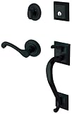 Baldwin 85320.190.RENT Madison Sectional Trim Right Hand Handleset with Classic Lever, Satin Black