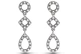 1/3 Carat Diamond Drop Earrings 14K White Gold