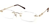 UrbanSpecs Readers Full Readers (Women) Reading Glasses - R2905 Rimless Gold by UrbanSpecs Readers