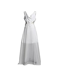 V-neck Lace Backless Satin Sleeveless  Dress With a Sash 