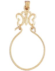 Dazzlers Solid 14k Gold Butterfly Holder Charm Pendant Available in three colors from jewelsberry (weights: 1.1 grams only)
