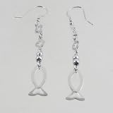 Silver Fish Dangling Sterling Silver Earrings