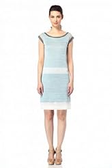 Linen/Nylon/Polyester/Rayon Sheer Bateau Neck Cap Sleeves  Dress With a Sash 