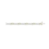 14K Two Tone Gold 2 ct. Round and Baguette Cut Diamond Fashion Bracelet - 7''