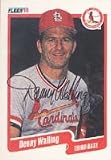 Denny Walling, St. Louis Cardinals, 1990 Fleer Autographed Card