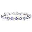 14K White Gold Tanzanite and Diamond Bracelet