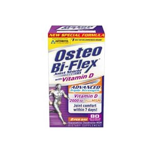 Osteo Bi-Flex Joint Shield Formula with Vitamin D Easy to Swallow Caplets 80 caplets